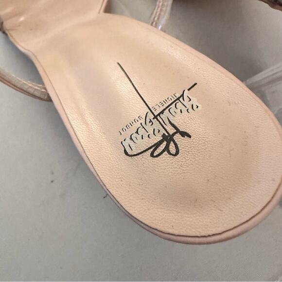 Bisou Bisou Gold Chain Clear Tan Open Toe Heeled Sandals Womens 11 Sexy Party - Picture 7 of 9